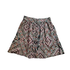 Bar III Printed Mini Skirt Tan Mint Orange XSmall